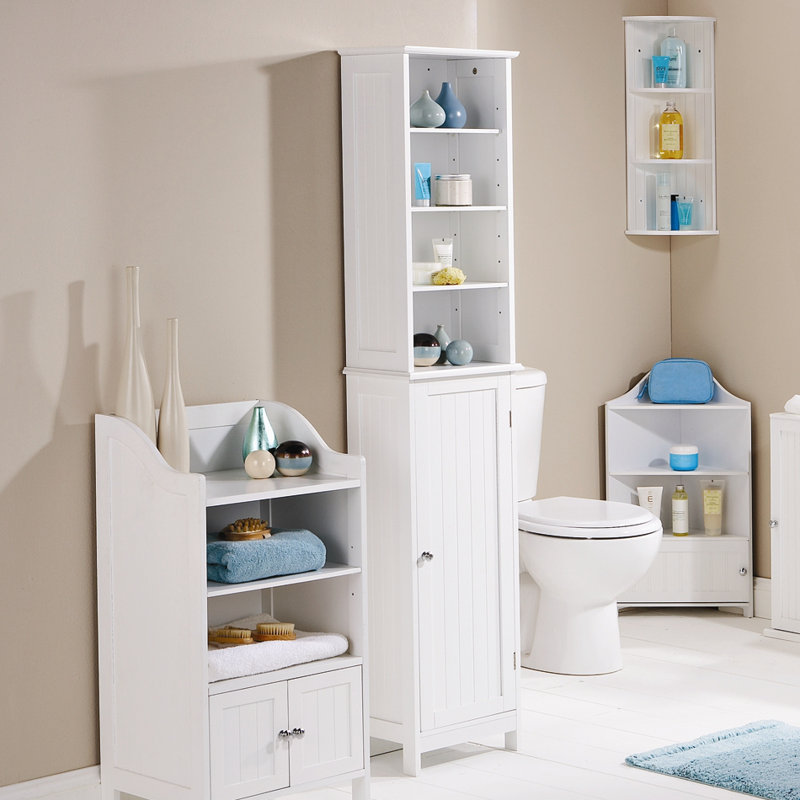 Wayfair Basics Hampton 165.5x34cm Free Standing Tall Bathroom